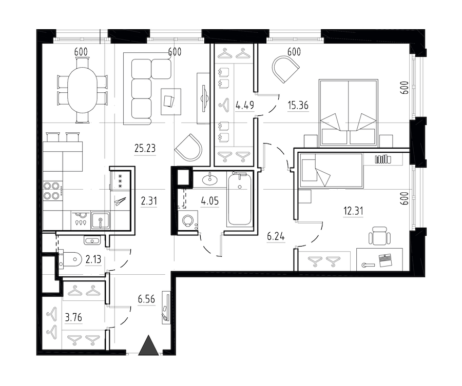 2-комнатная квартира 82.44 м², 7/9 эт., ЖК «LEGENDA Малоохтинский 68»